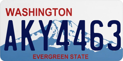 WA license plate AKY4463