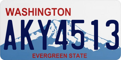 WA license plate AKY4513