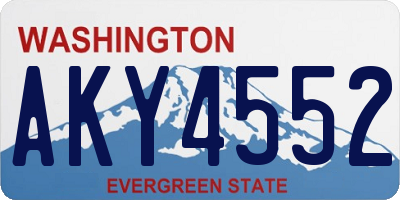 WA license plate AKY4552