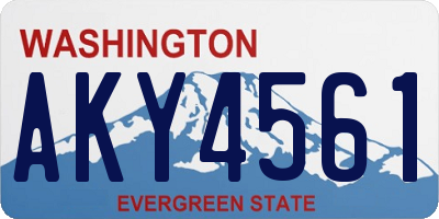 WA license plate AKY4561