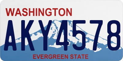 WA license plate AKY4578