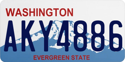 WA license plate AKY4886