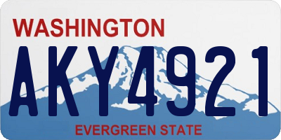 WA license plate AKY4921