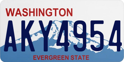 WA license plate AKY4954