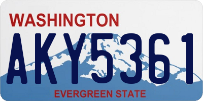 WA license plate AKY5361