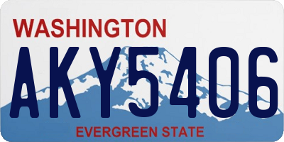 WA license plate AKY5406