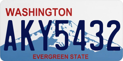 WA license plate AKY5432