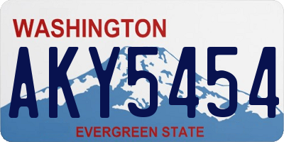 WA license plate AKY5454