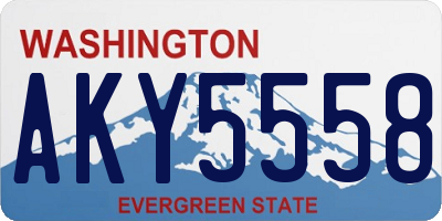 WA license plate AKY5558