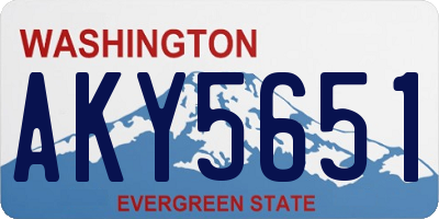 WA license plate AKY5651