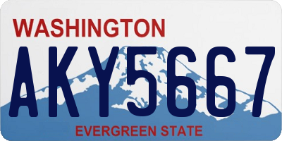 WA license plate AKY5667