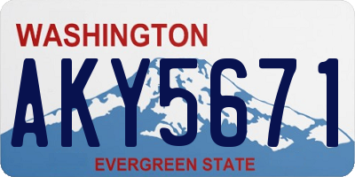 WA license plate AKY5671