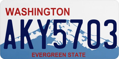 WA license plate AKY5703