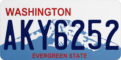 WA license plate AKY6252
