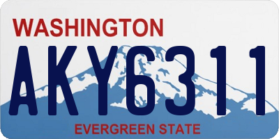 WA license plate AKY6311