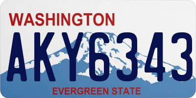WA license plate AKY6343