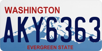 WA license plate AKY6363