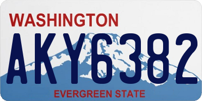 WA license plate AKY6382