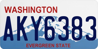 WA license plate AKY6383