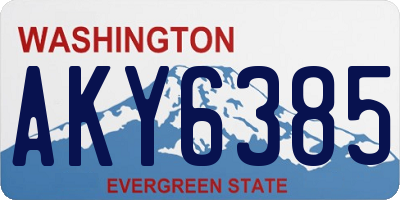 WA license plate AKY6385