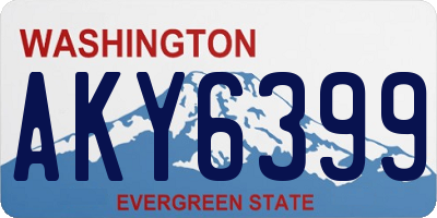 WA license plate AKY6399