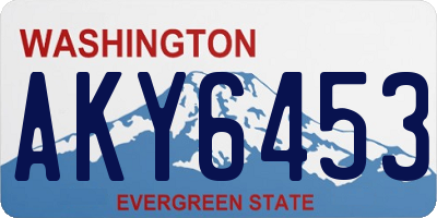 WA license plate AKY6453