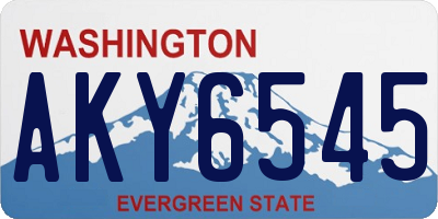 WA license plate AKY6545