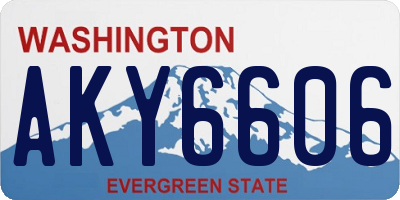 WA license plate AKY6606
