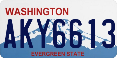 WA license plate AKY6613