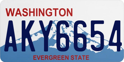 WA license plate AKY6654
