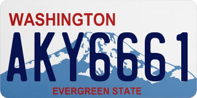 WA license plate AKY6661