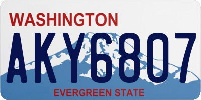 WA license plate AKY6807