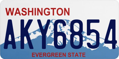 WA license plate AKY6854