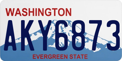 WA license plate AKY6873