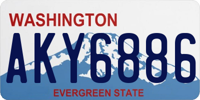 WA license plate AKY6886