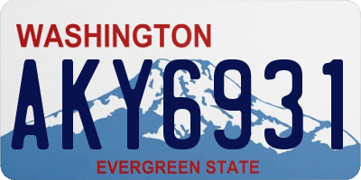 WA license plate AKY6931