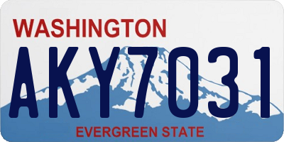 WA license plate AKY7031
