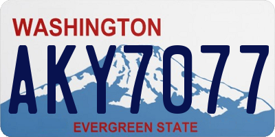 WA license plate AKY7077