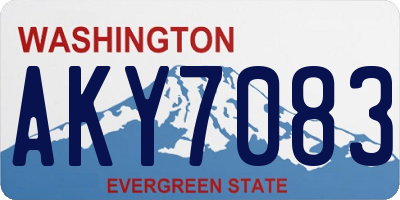 WA license plate AKY7083