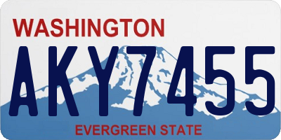 WA license plate AKY7455