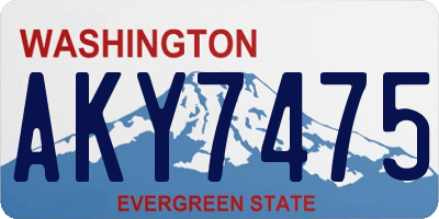 WA license plate AKY7475