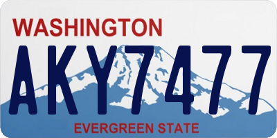 WA license plate AKY7477