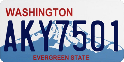 WA license plate AKY7501
