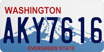 WA license plate AKY7616