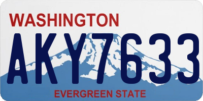 WA license plate AKY7633