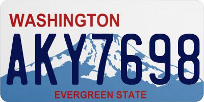 WA license plate AKY7698