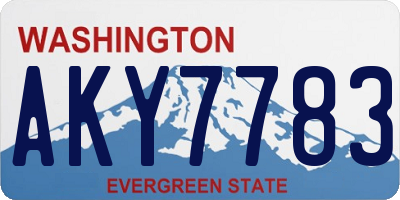 WA license plate AKY7783
