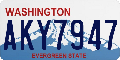 WA license plate AKY7947