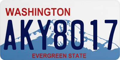 WA license plate AKY8017
