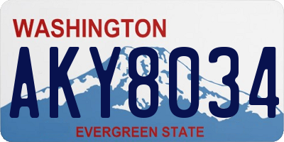 WA license plate AKY8034
